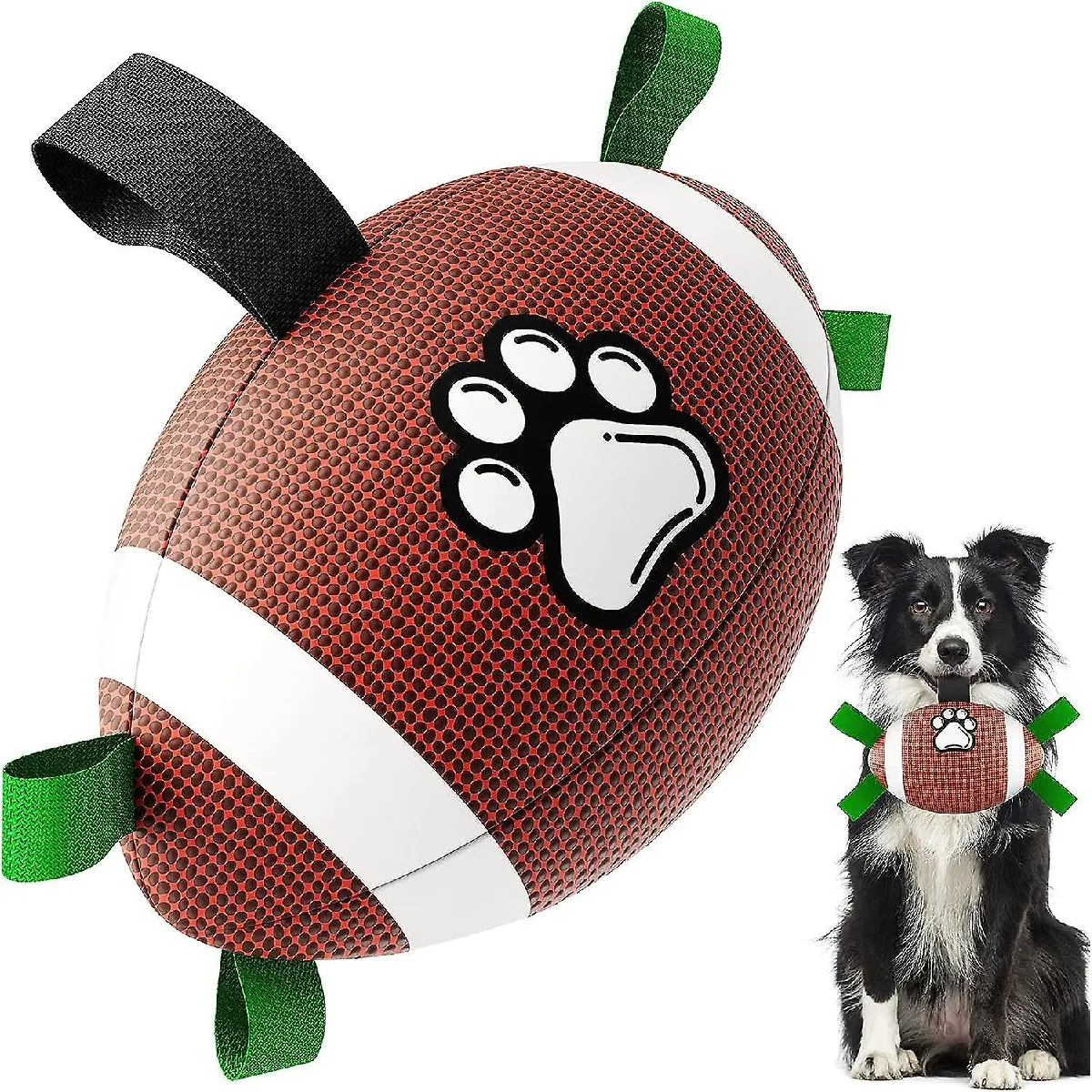 Comparer les prix de Jouet Football pour chien avec languettes de préhension, balle à mâcher interactive en caoutchouc pour chiot, jouet pour chien de moyenne et grande race.