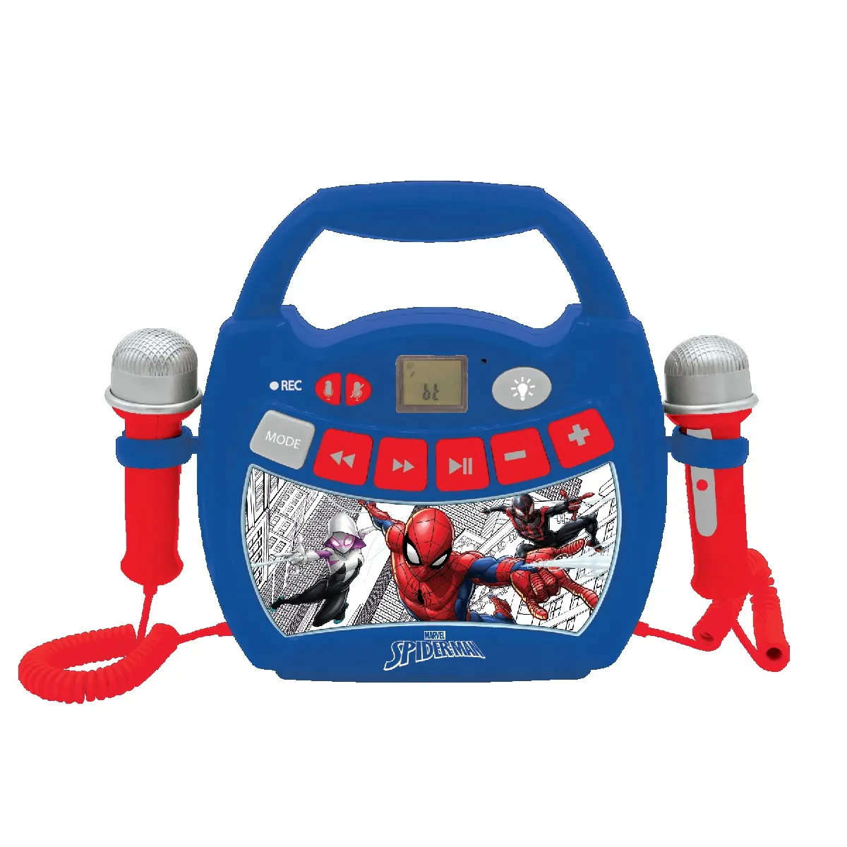Lexibook Enceinte Bluetooth Spider-Man - Effets Lumineux Micros Karaoké et Enregistrement