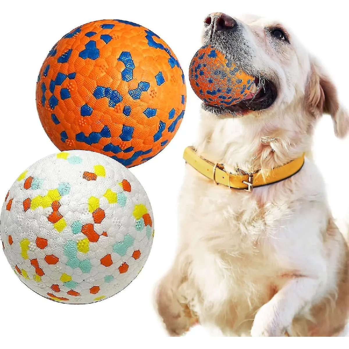 Comparer les prix de 2 Paquets de Jouets Balle de Tennis Indestructible pour Chien Jouets pour Chiens Agressifs à Mâcher
