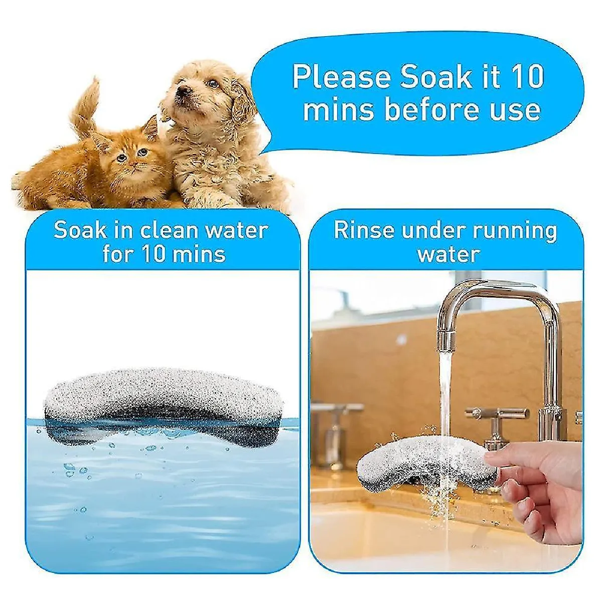 Comparer les prix de Filtres pour fontaines d'eau pour animaux de compagnie 8pcs Filtre éponge pour fontaine d'eau pour chat Wf050