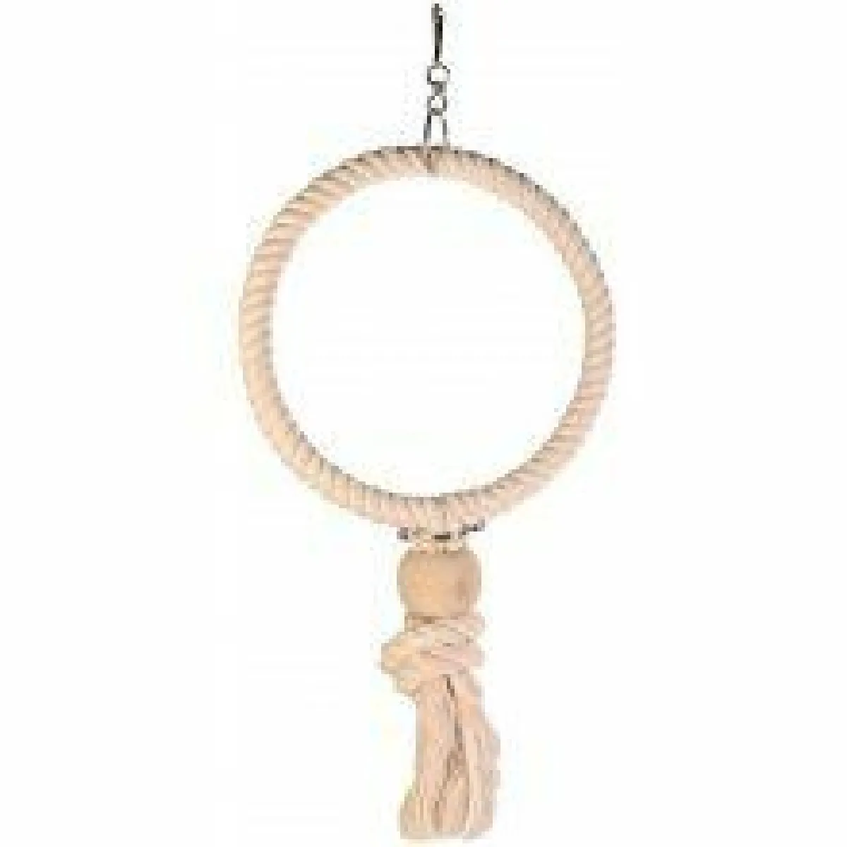 Trixie Jouet pour oiseau en corde avec perles - Beige
