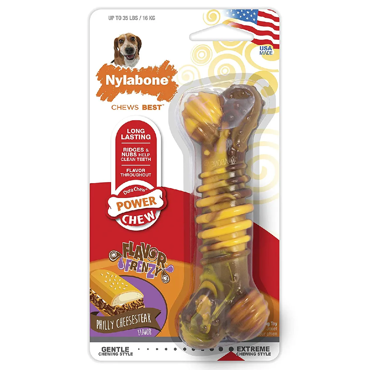 Nylabone Jouet à mâcher en plastique pour chien DuraChew Power Chew - Taille moyenne
