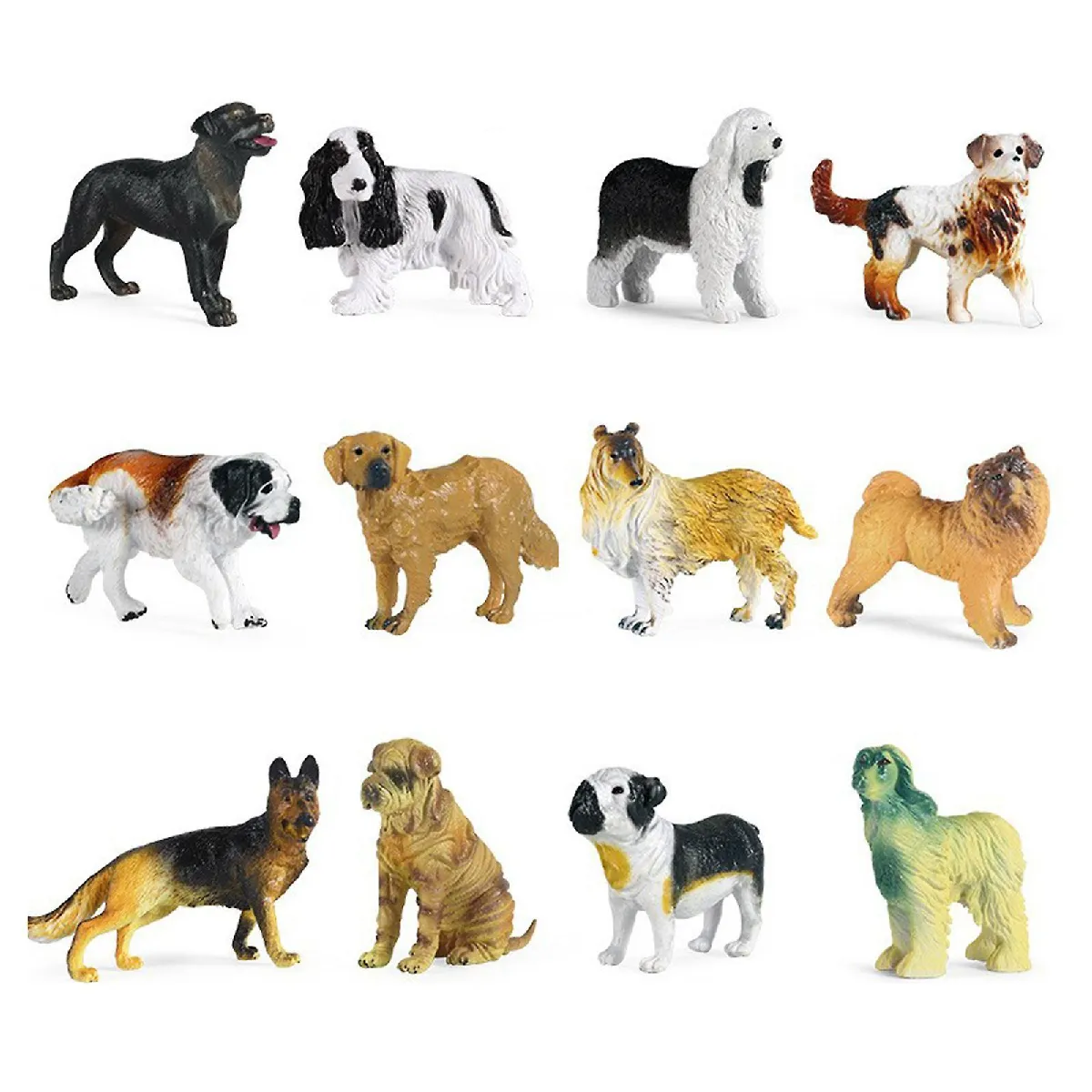 Comparer les prix de 3-4in Miniature Animal Modèle Puppy Pet Toy Figures Interactive Realistic Statue Replica Desk Ornament Kids Learning Toy