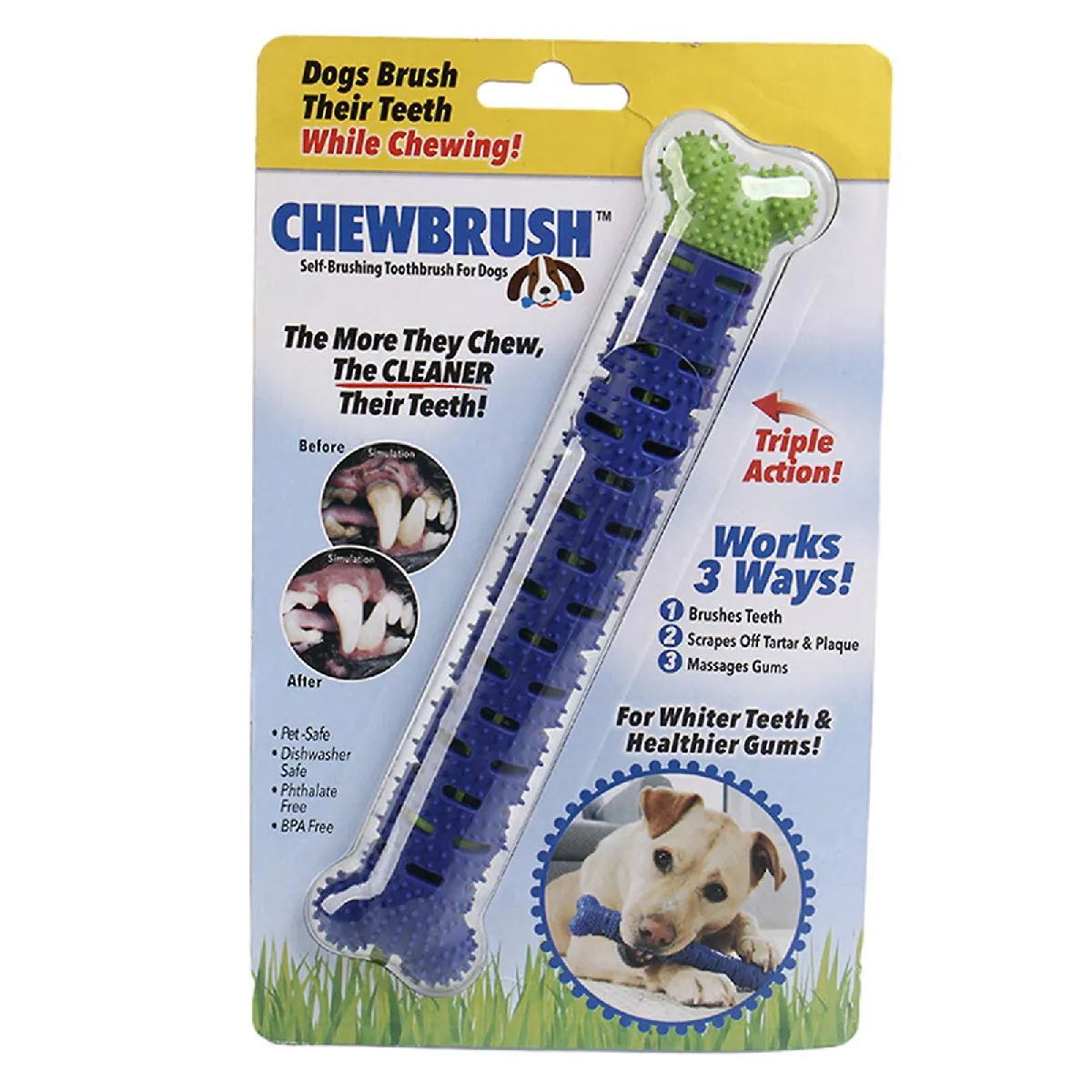 Comparer les prix de Brosse à dents automatique pour chien Jouet d'anxiété résistant aux morsures pour petit/moyen/grand chien