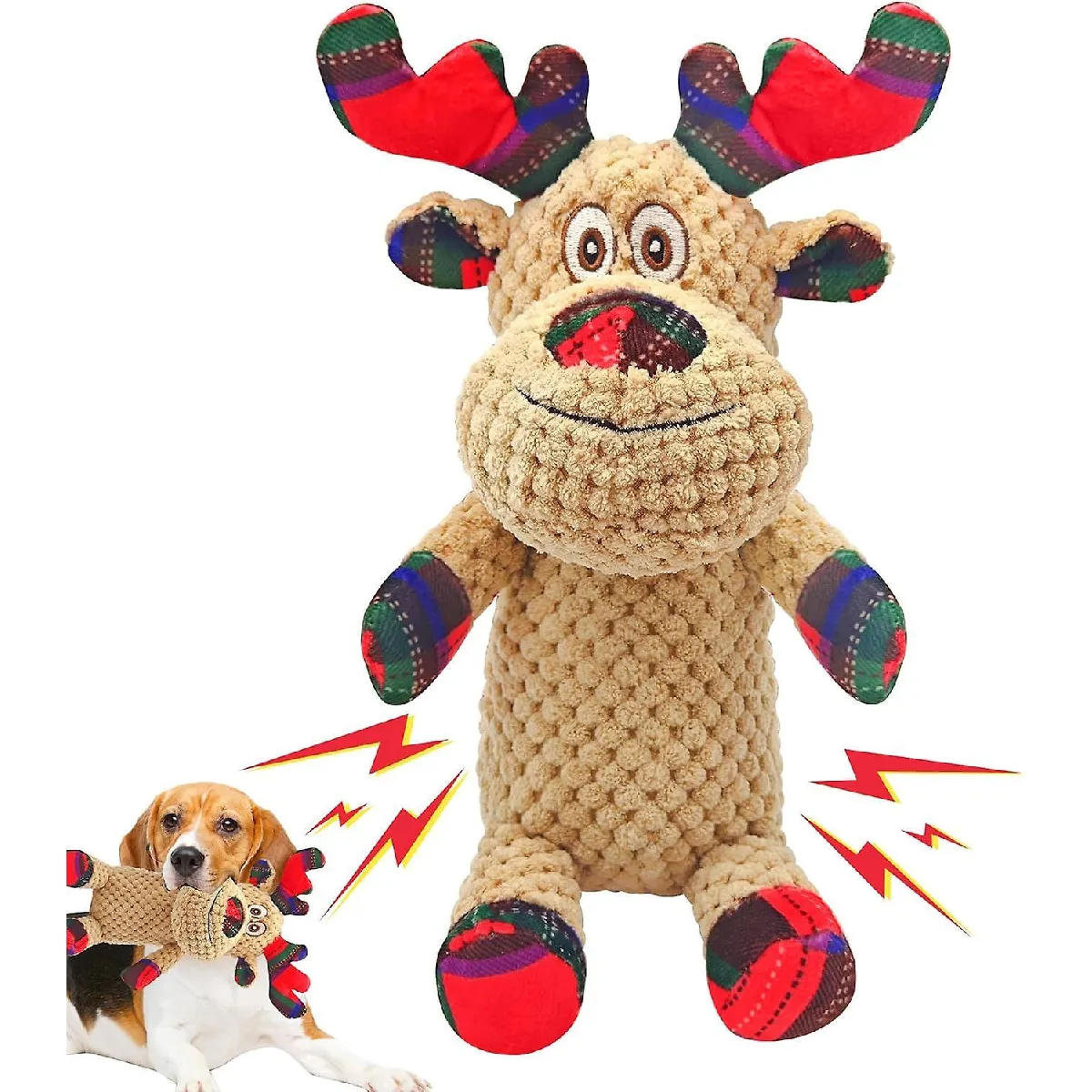 Meilleurs prix pour Jouets pour chiens de Noël de Noël, jouet pour chien grinçant en peluche avec papier froissé, jouets mignons pour chiots de Noël avec coton, jouets à mâcher interactifs durables pour chiens pour p