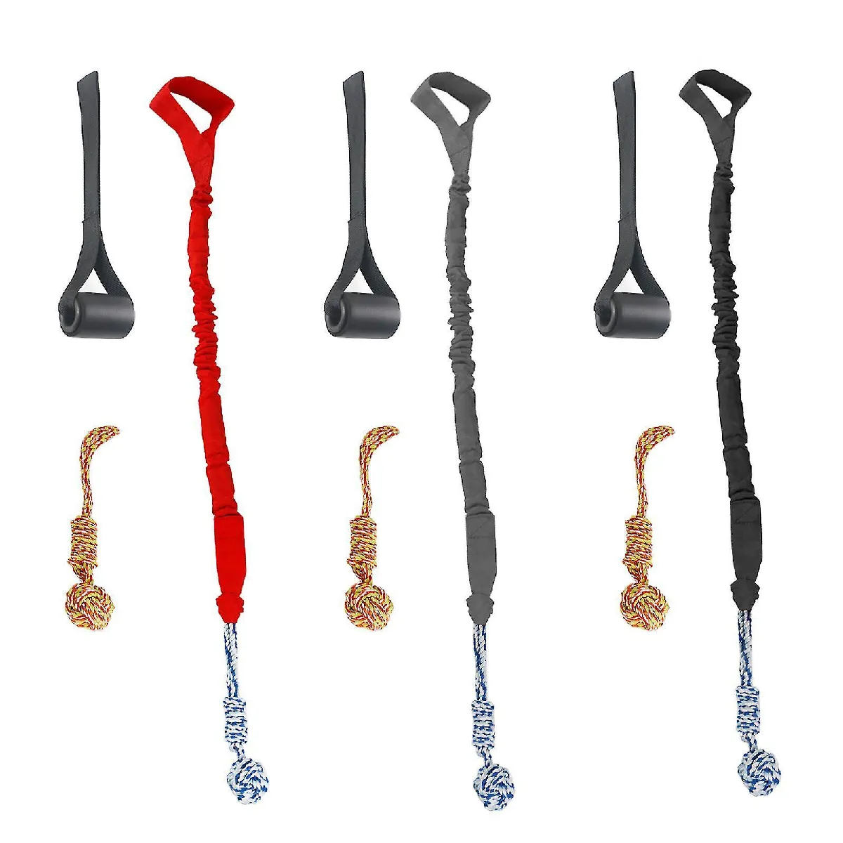 Comparer les prix de 4pcs/set Jouets de corde pour chien Kit solide nœud à mâcher Ball Pet Puppy Teething Training Rouge