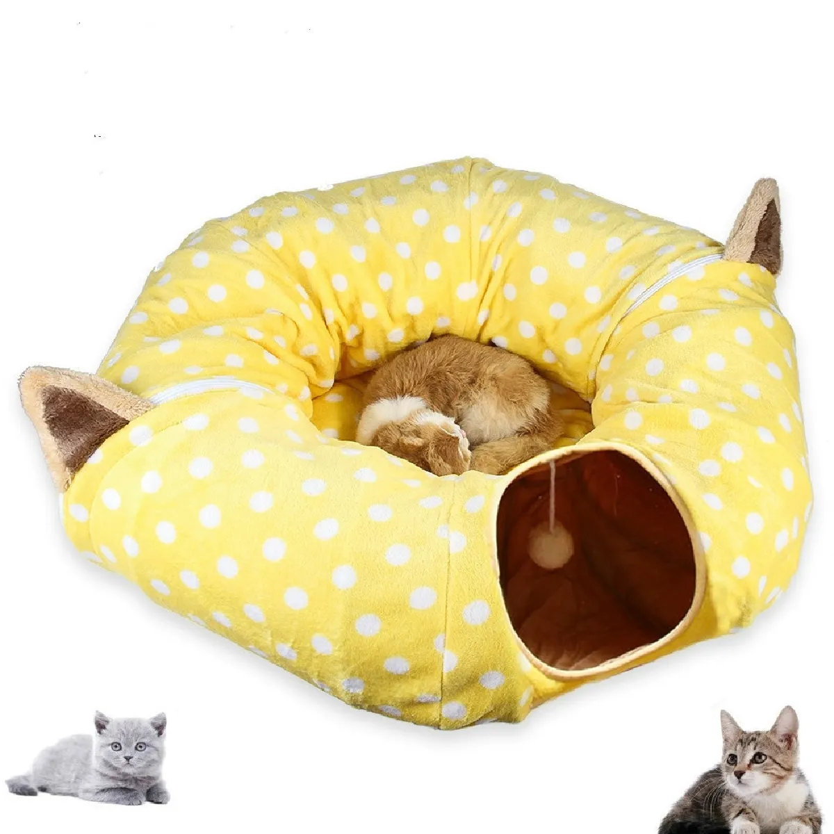 Comparer les prix de Wewoo Jouet tunnel pour chat - Jaune