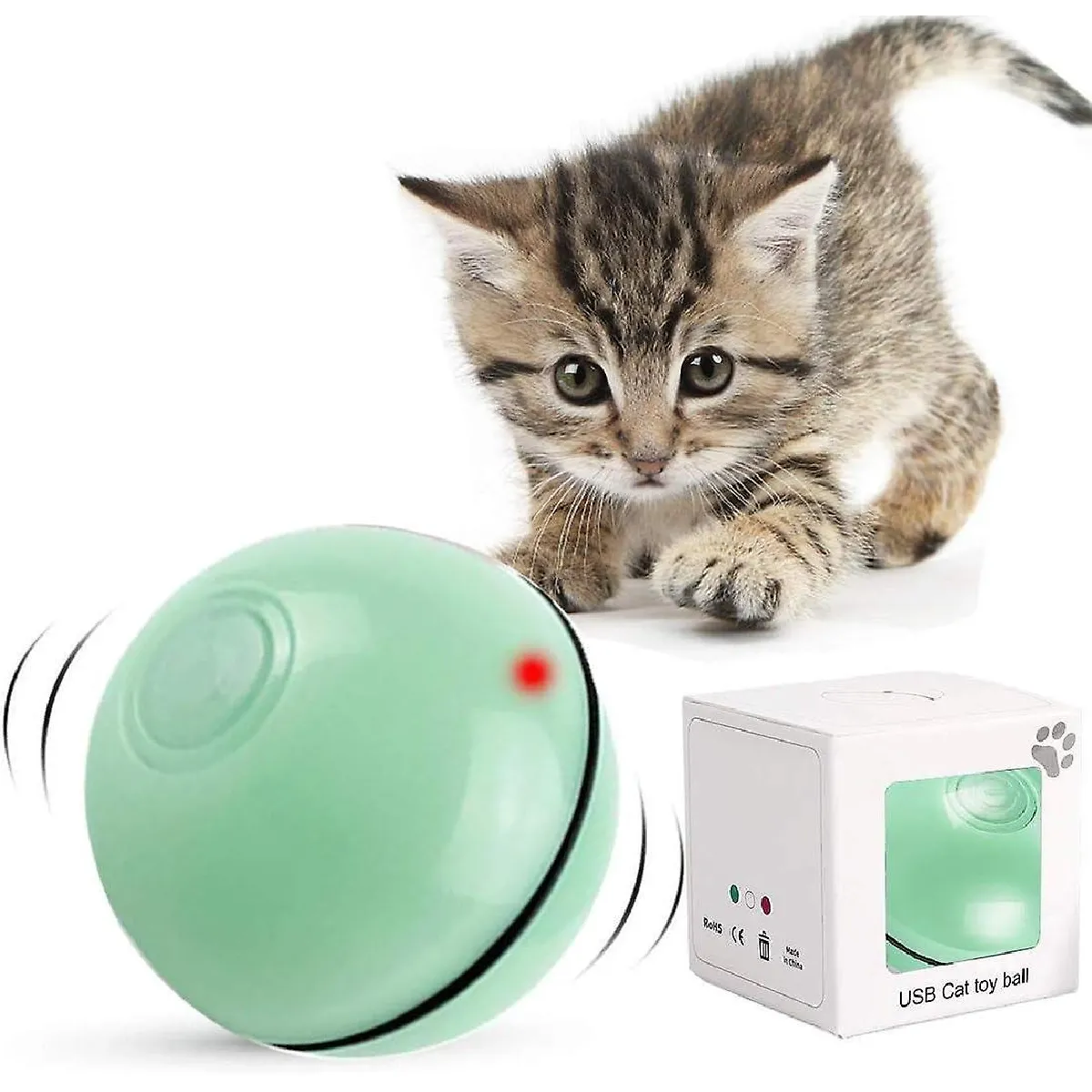 Comparer les prix de Jouet Interactif pour Chat, balle Auto-Rotative à 360 degrés, jouet d'exercice à LED de Chargement USB, balles Interactives Rotatives Automatiques pour la prise de Chatons Chaton et