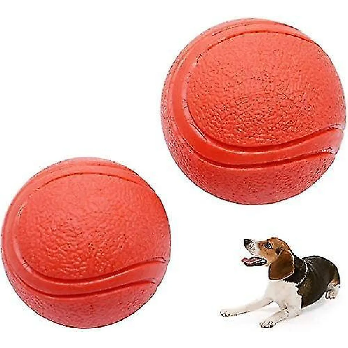 Meilleurs prix pour Balle d'entraînement pour chien en caoutchouc solide, résistante aux morsures et indestructible, 2 paires de balles pour chien en caoutchouc solide