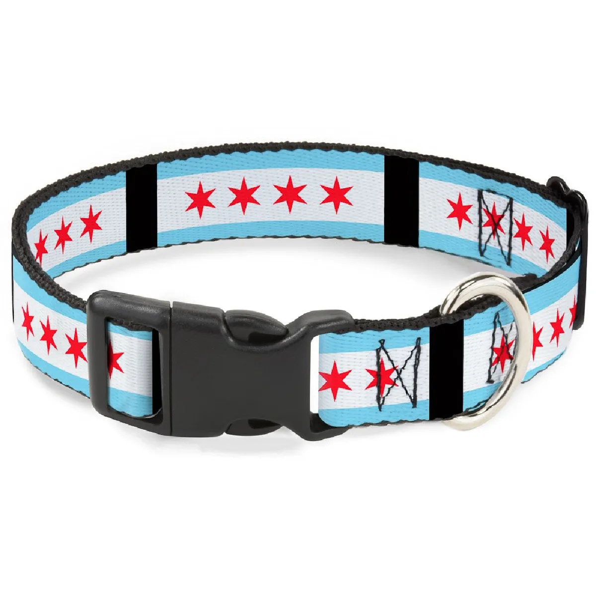 Meilleurs prix pour Buckle Down 9?38,1 cm Chicago Drapeaux/Plastique Noir Clip Collier, Petite