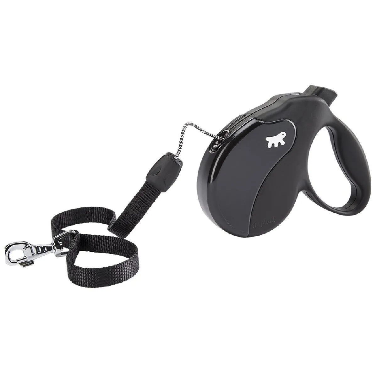 Laisse rétractable pour chiens AMIGO CORD MINI, cordon, 3 mètres, max 12 kg, Noir