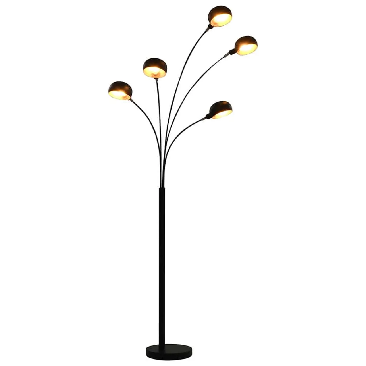 Non Communiqué Noir Vidaxl Lampadaire Lampe Sur Pied Lampe De Sol Lampe À Arc Lumière Eclairage Salon Chambre À Coucher Maison Intérieur 200 Cm 282418 - Image 3