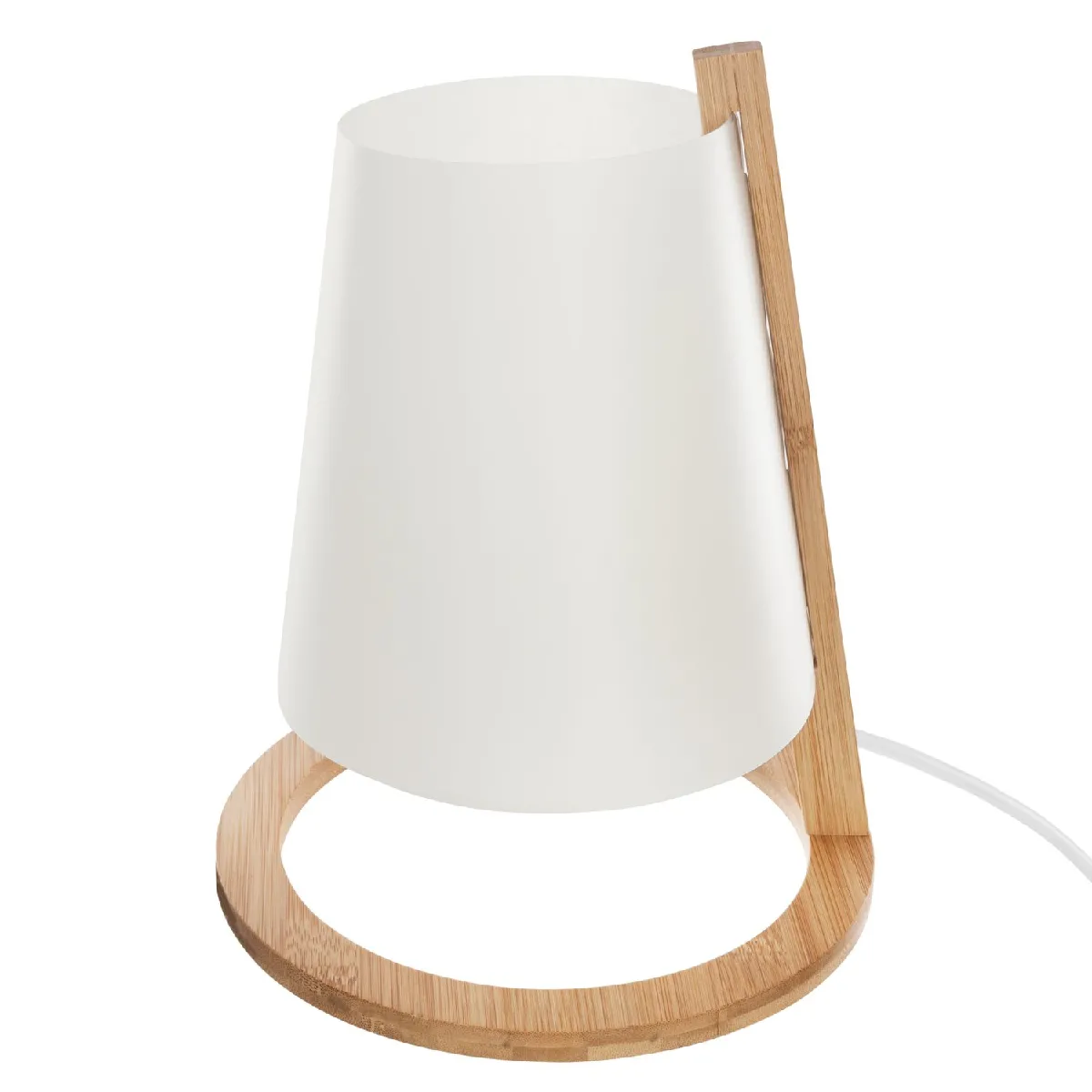 Lampe en bambou Scandi - Diam. 20 cm - Blanc