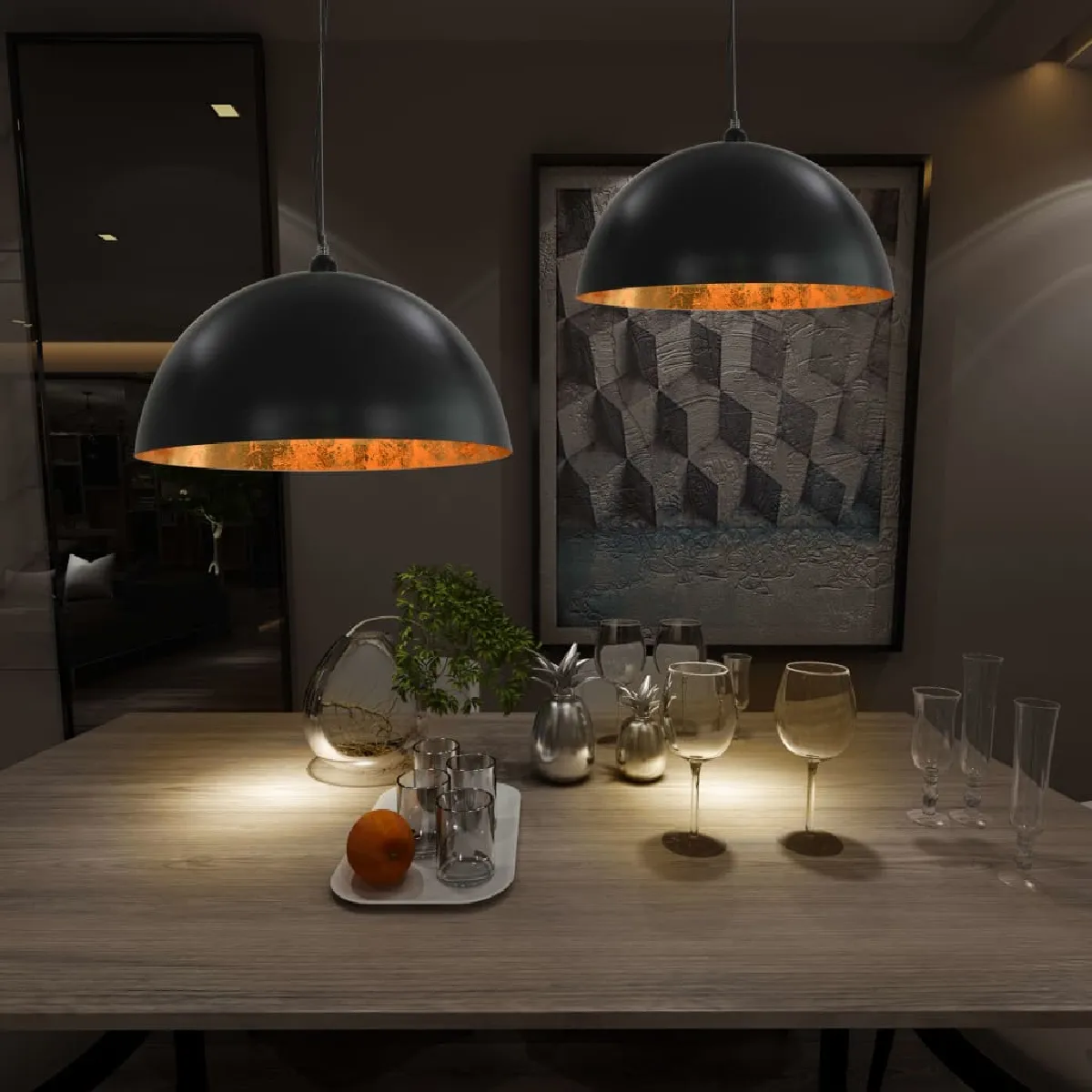 vidaXL Plafonniers Doré - vue 3