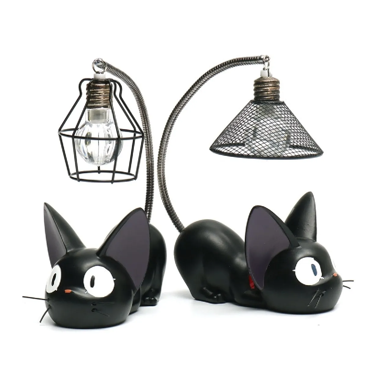 Yonis lampe de chevet chat - Noir