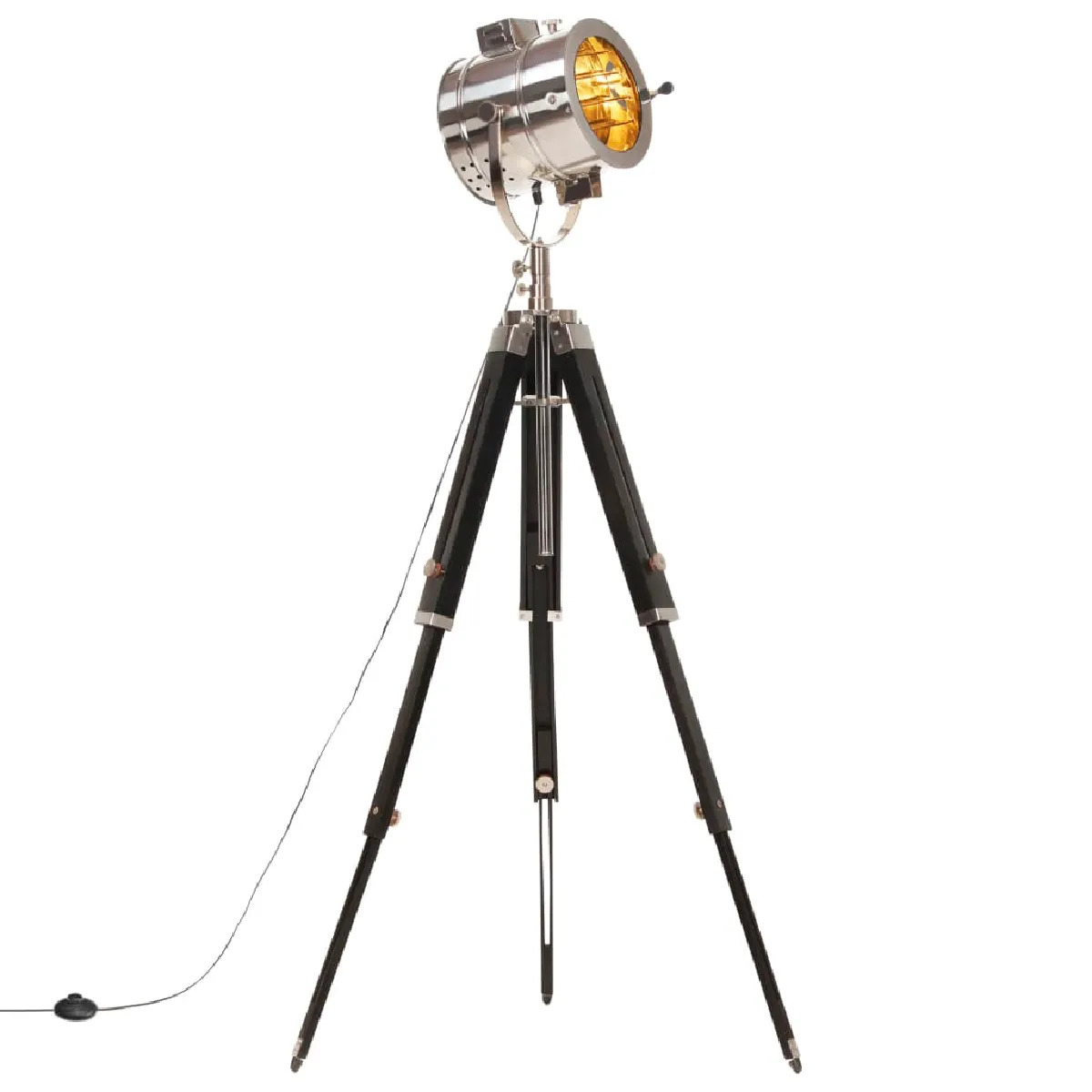 vidaXL Lampadaire Tripode Bois - vue 2