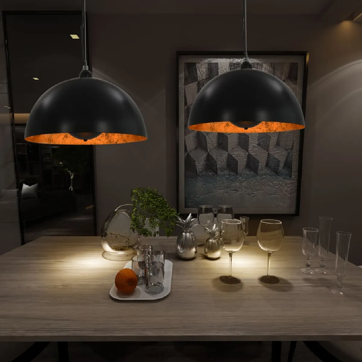 Vidaxl Plafonniers Noir/Doré 40 cm