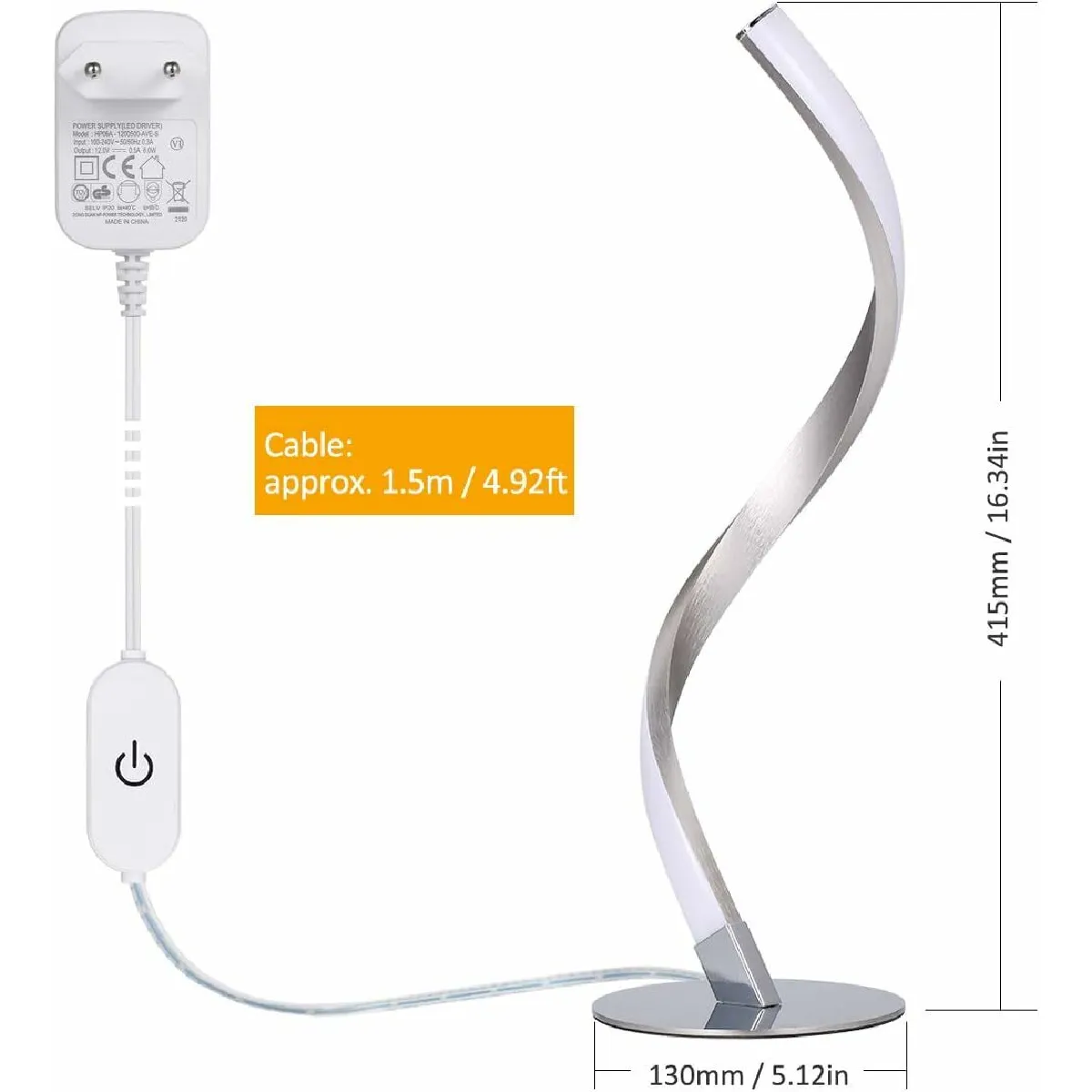 Vendos85 Lampe de table spirale LED - Gris Vendos85 Lampe de table spirale LED - Gris