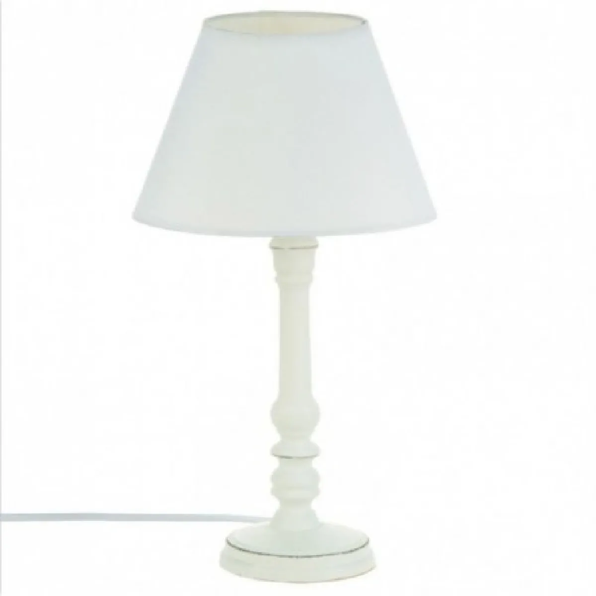 Atmosphera Lampe à poser en bois - blanc