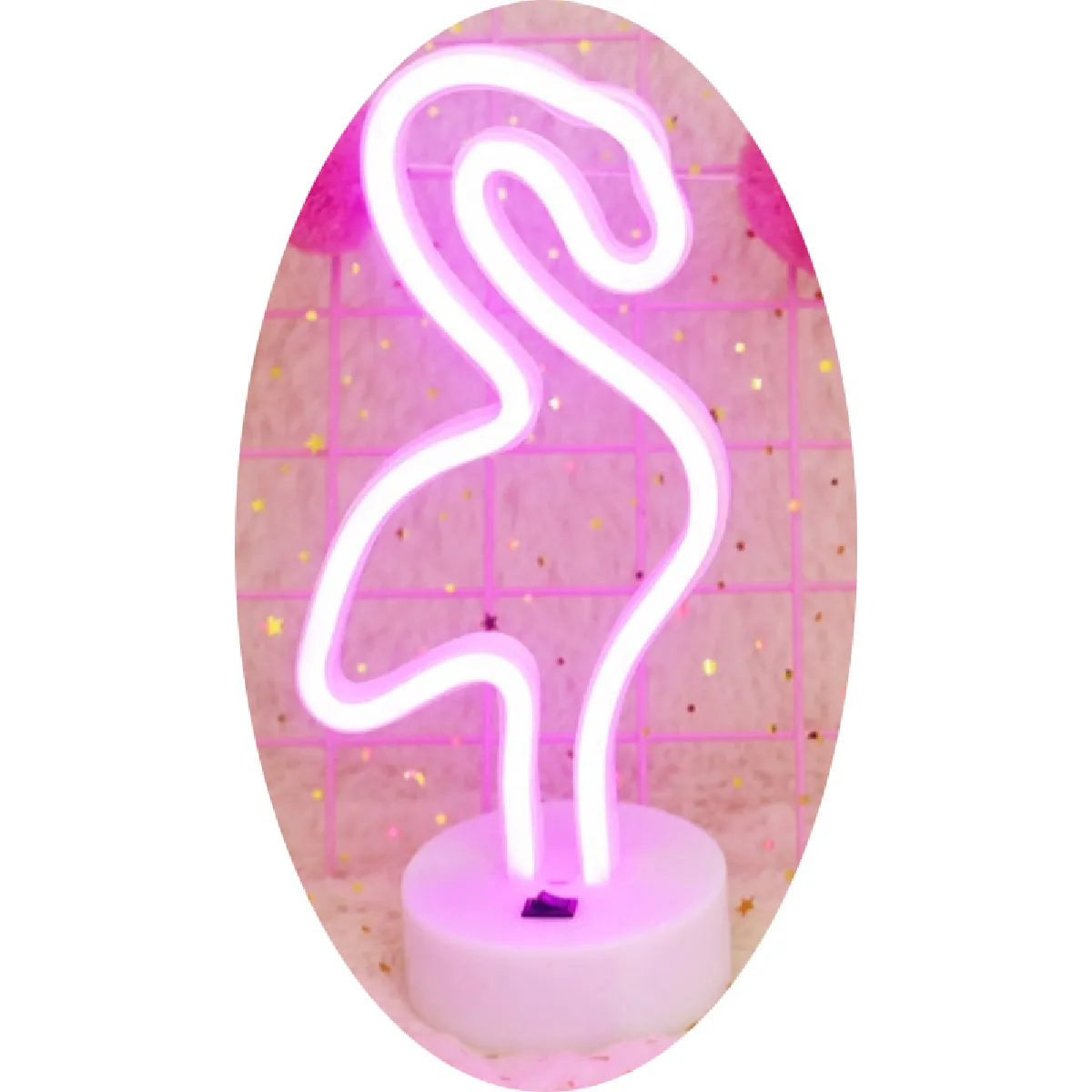 Yonis lampe LED décorative flamant rose - Rose