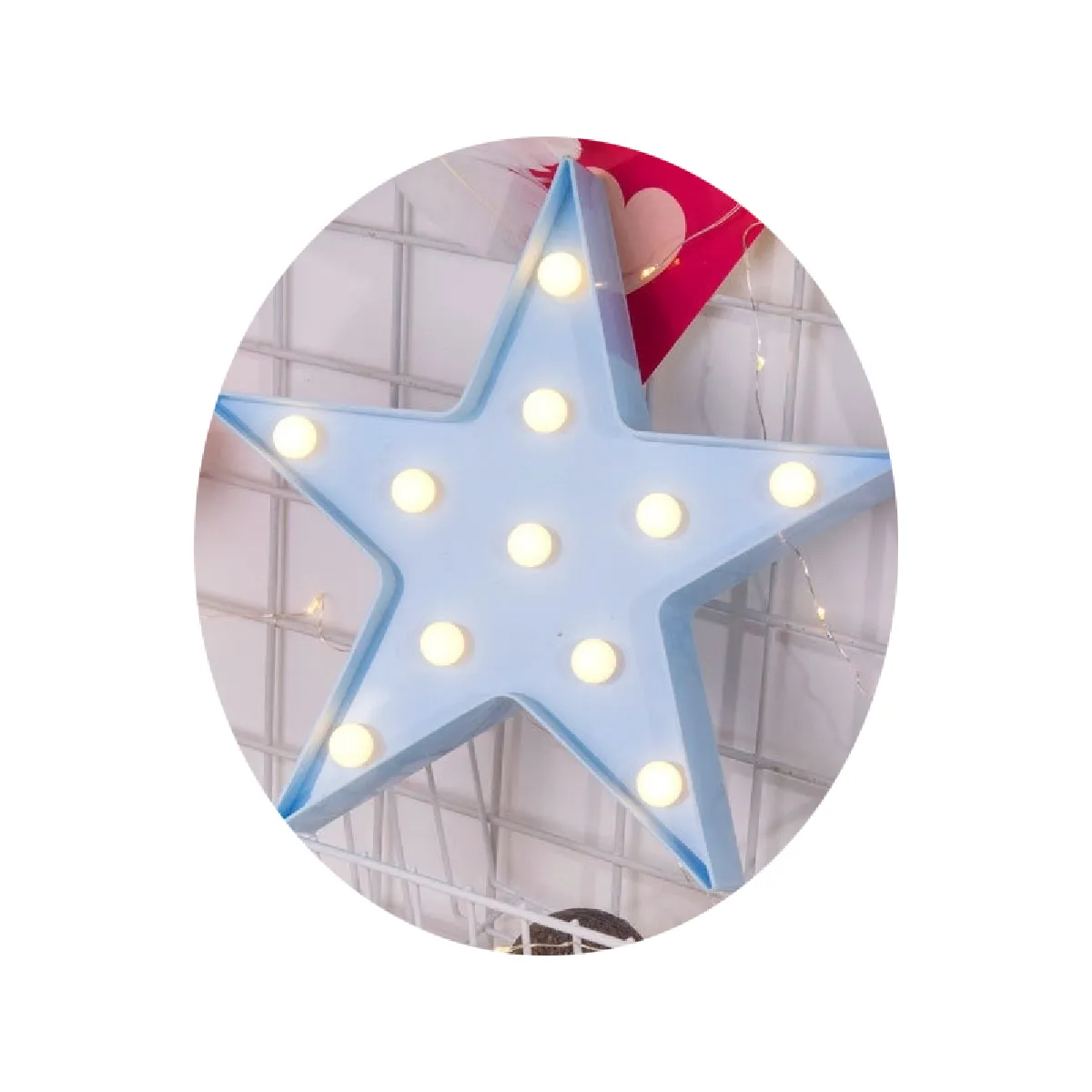 Yonis Lampe décorative LED pentagramme - Bleu