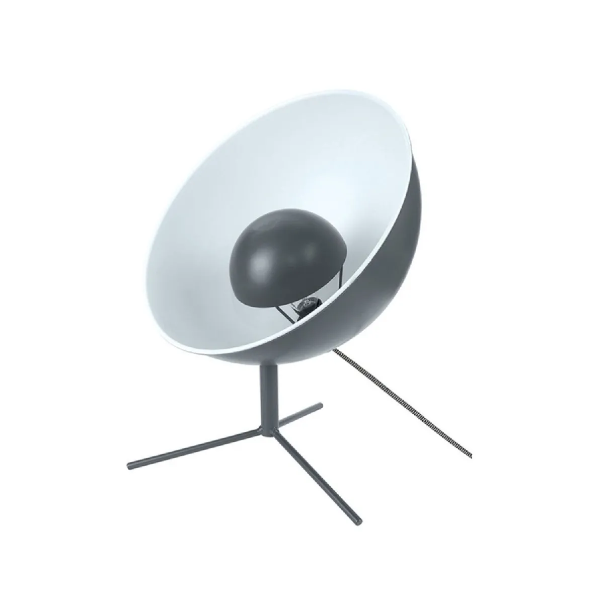 Lampe trépied à poser en métal - H.45 cm - Gris