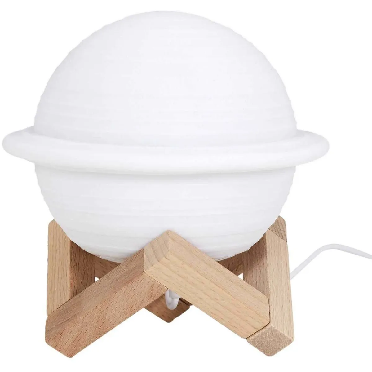 The_home_deco_factory Lampe de chevet Saturne - Blanc