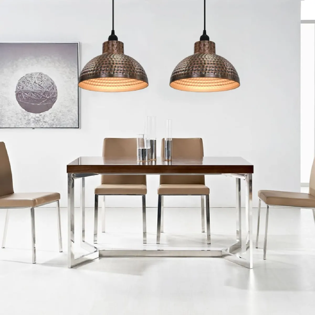 Vidaxl Pack de 2 Lampes à Suspension Semi-sphérique E27 26cm