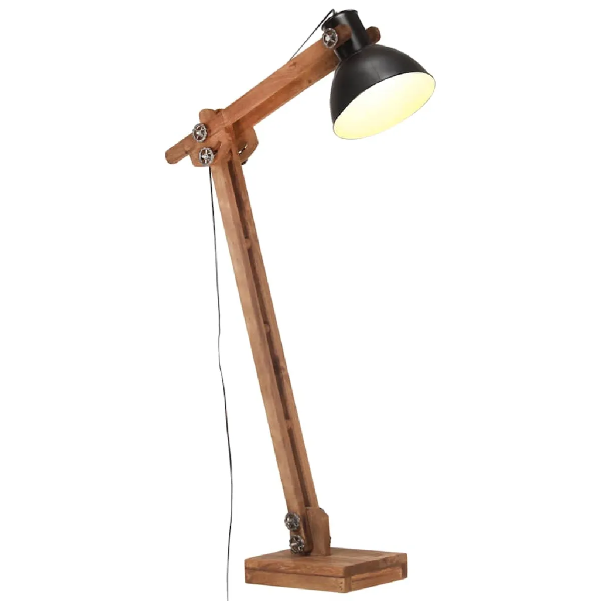 Vidaxl Noir Lampadaire Bois Manguier