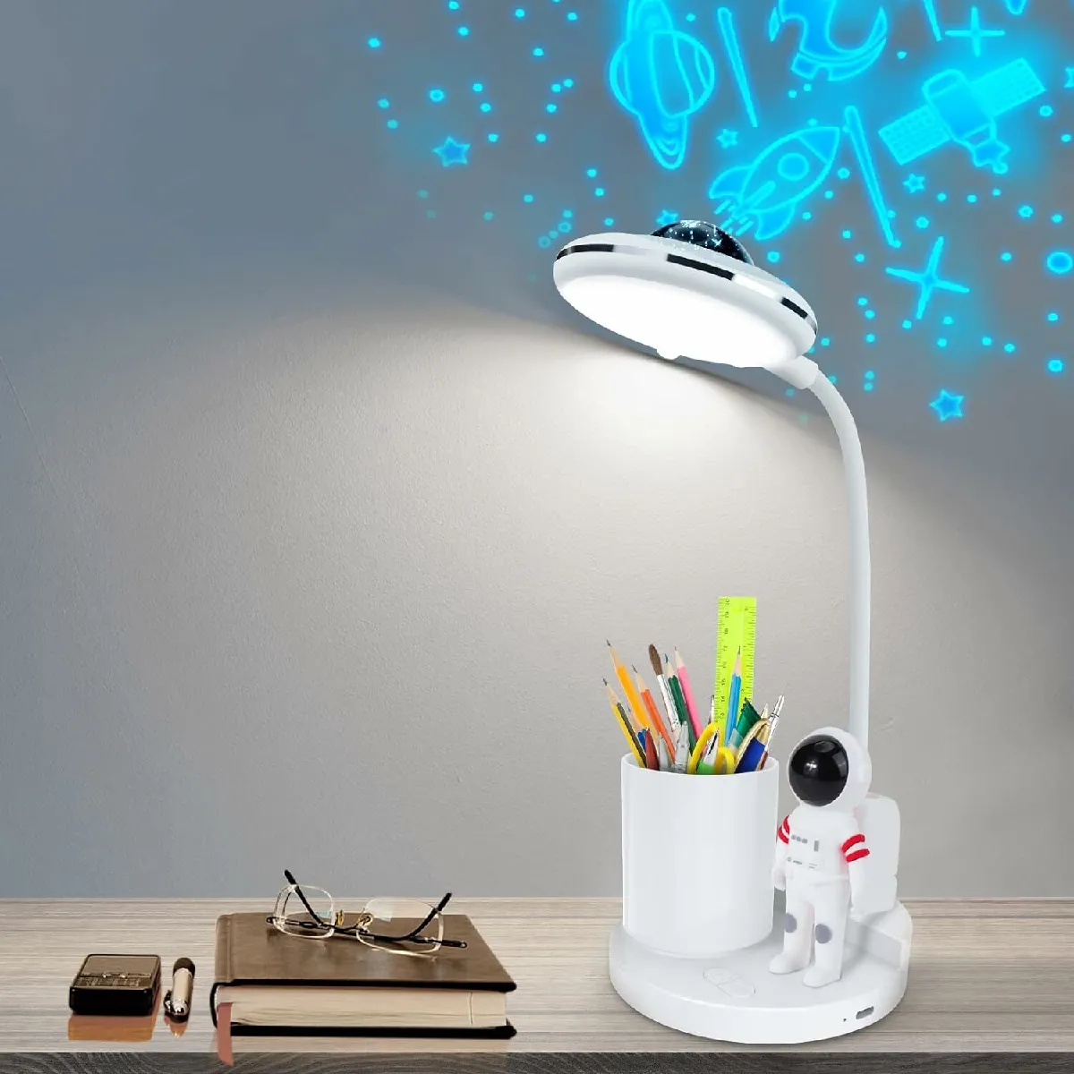 Vendos85 Lampe de bureau enfant astronaute - Blanc Vendos85 Lampe de bureau enfant astronaute - Blanc