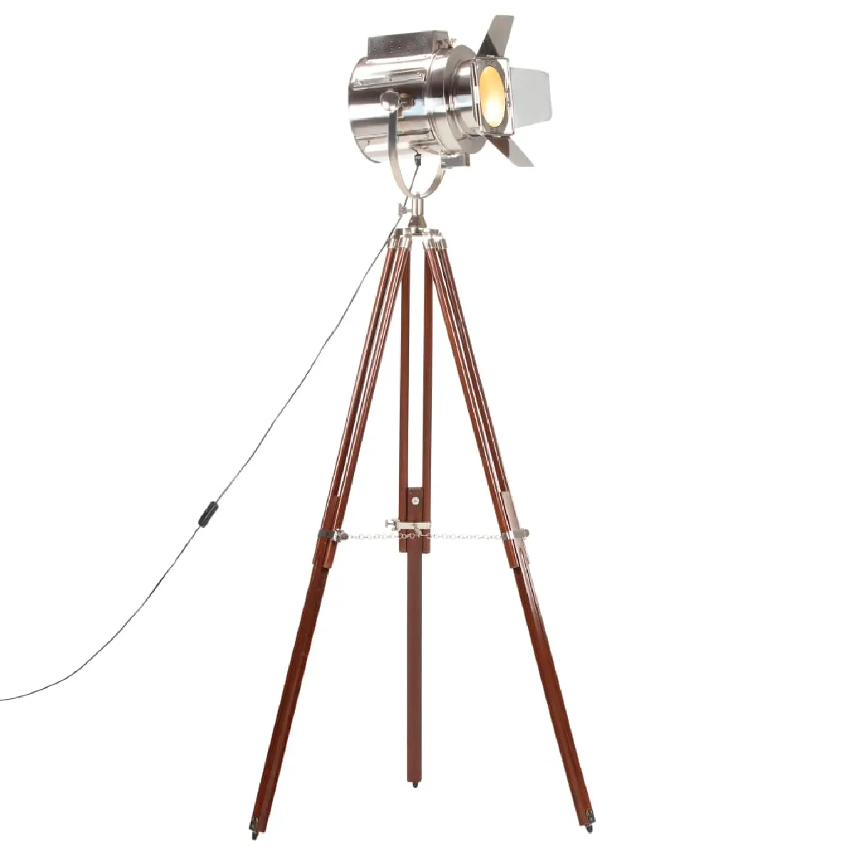 vidaXL Lampadaire Trépied Bois de Manguier