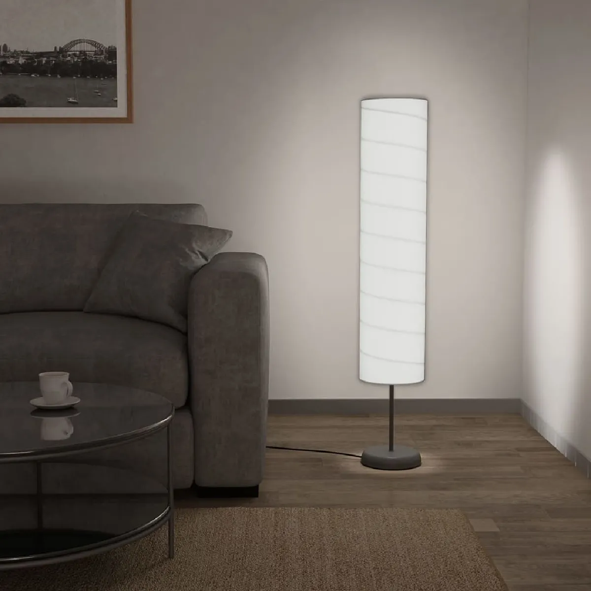 vidaXL Lampadaire à papier - Blanc