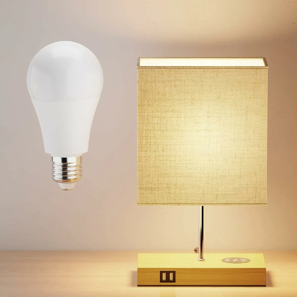 Vendos85 Lampe de chevet tactile - Marron Vendos85 Lampe de chevet tactile - Marron