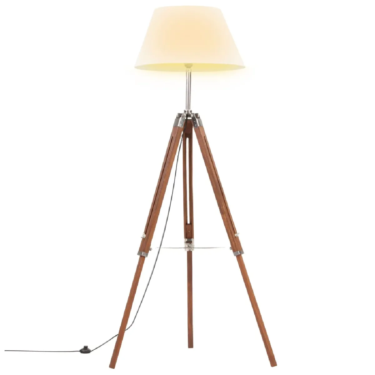 Vidaxl Marron/Blanc Lampadaire À Trépied - Miel