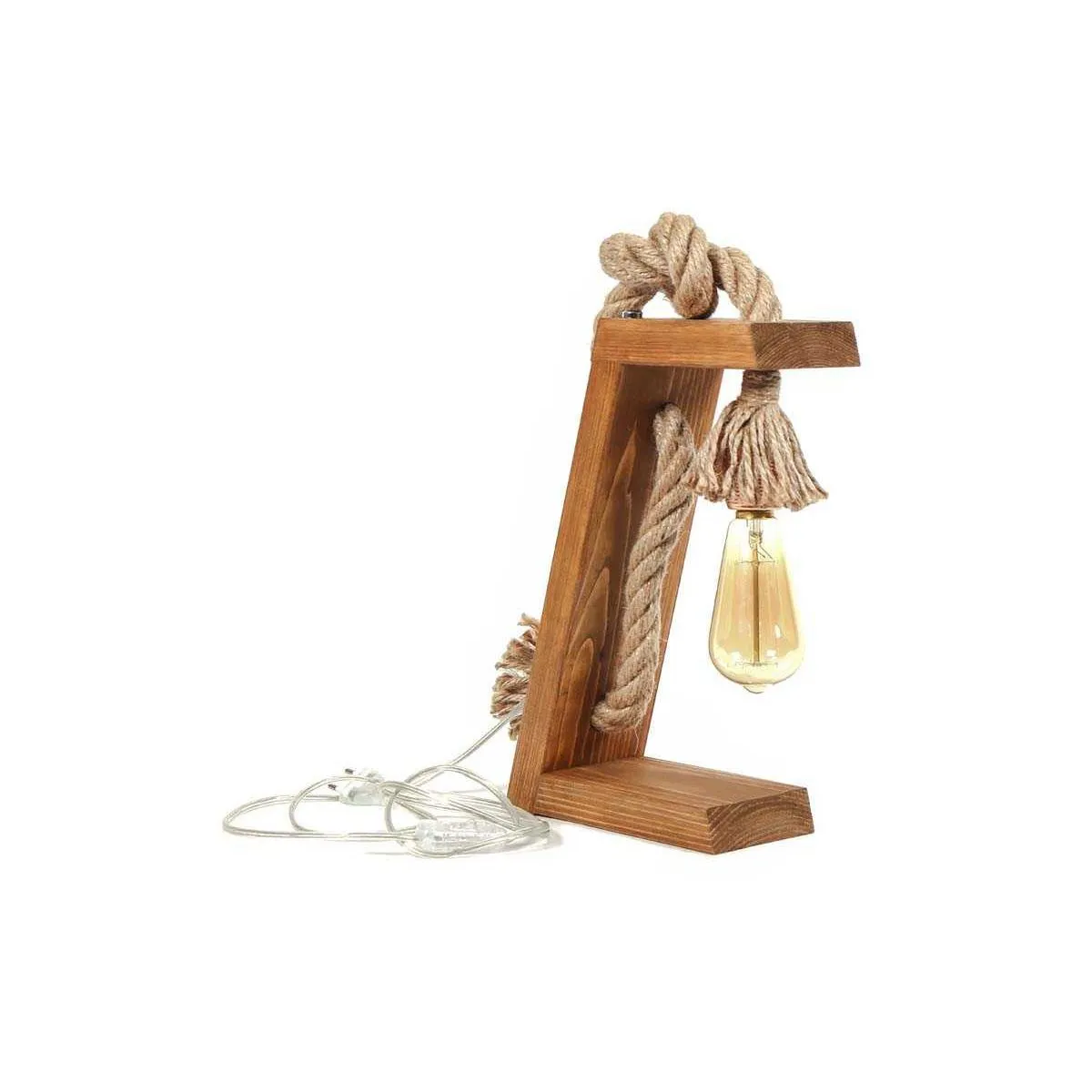 Hanah home Lampe à poser en bois - Marron