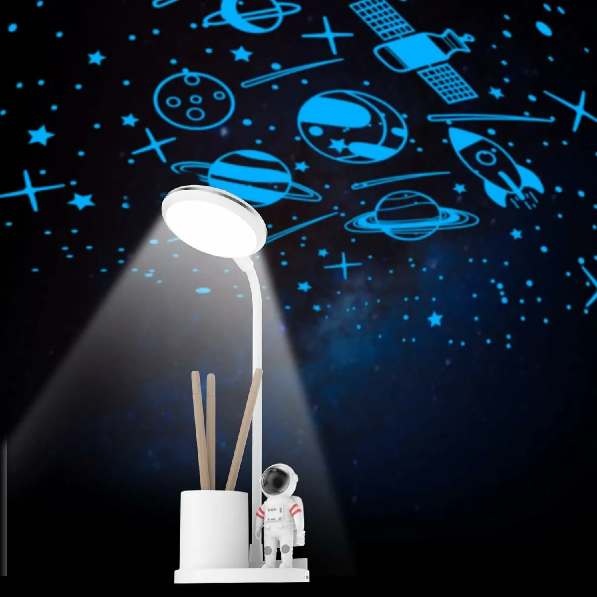 Vendos85 Lampe de bureau enfant astronaute - Blanc Vendos85 Lampe de bureau enfant astronaute - Blanc