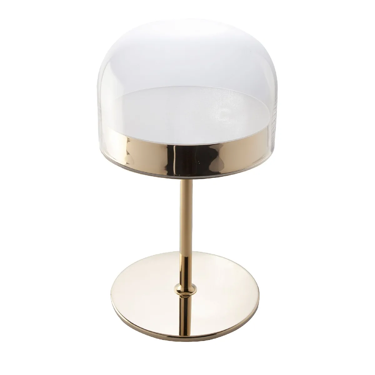 Lampe de bureau en acier et verre transparent