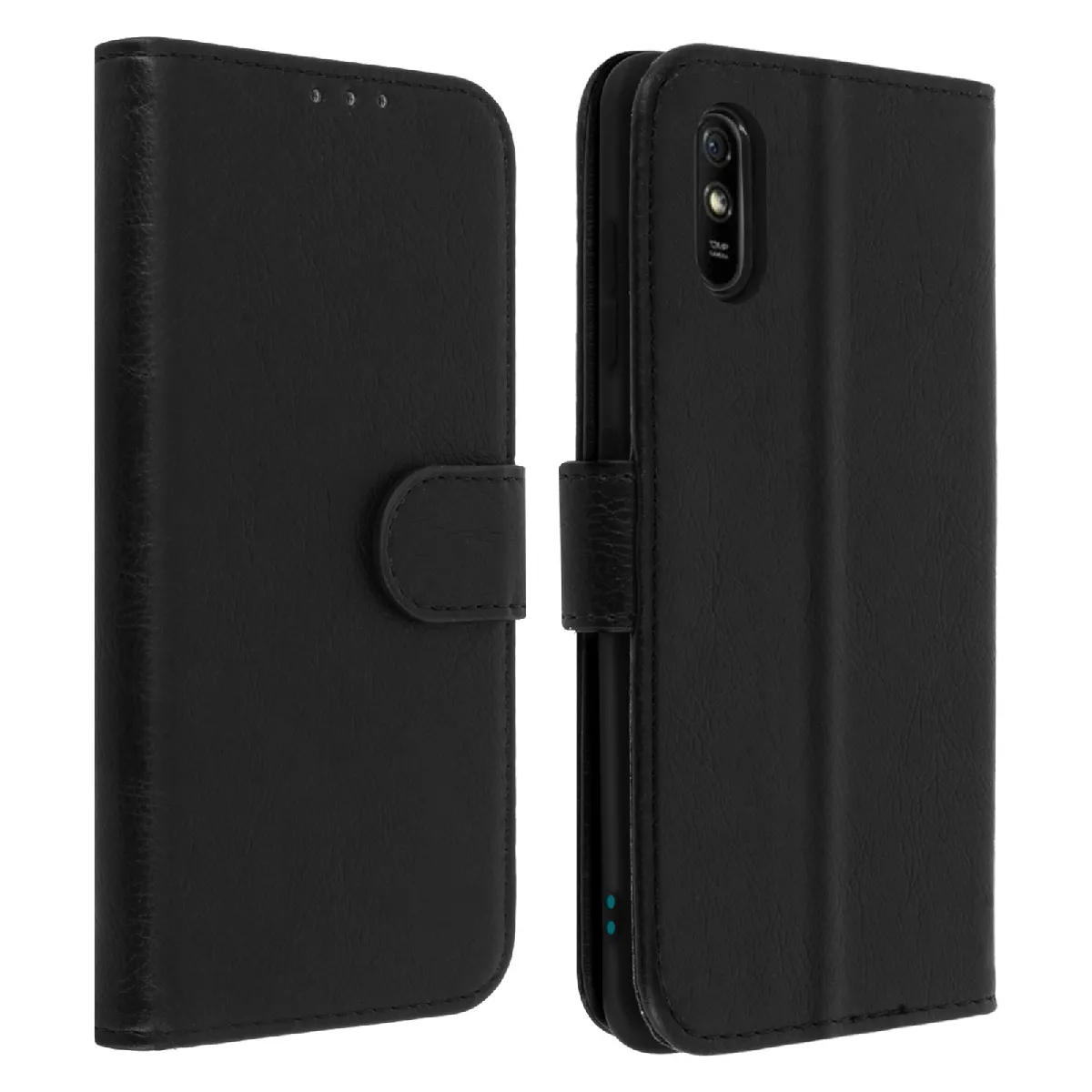 Avizar Noir Étui Pour Xiaomi Redmi 9A Housse Protection Avec Porte-Carte Support Vidéo