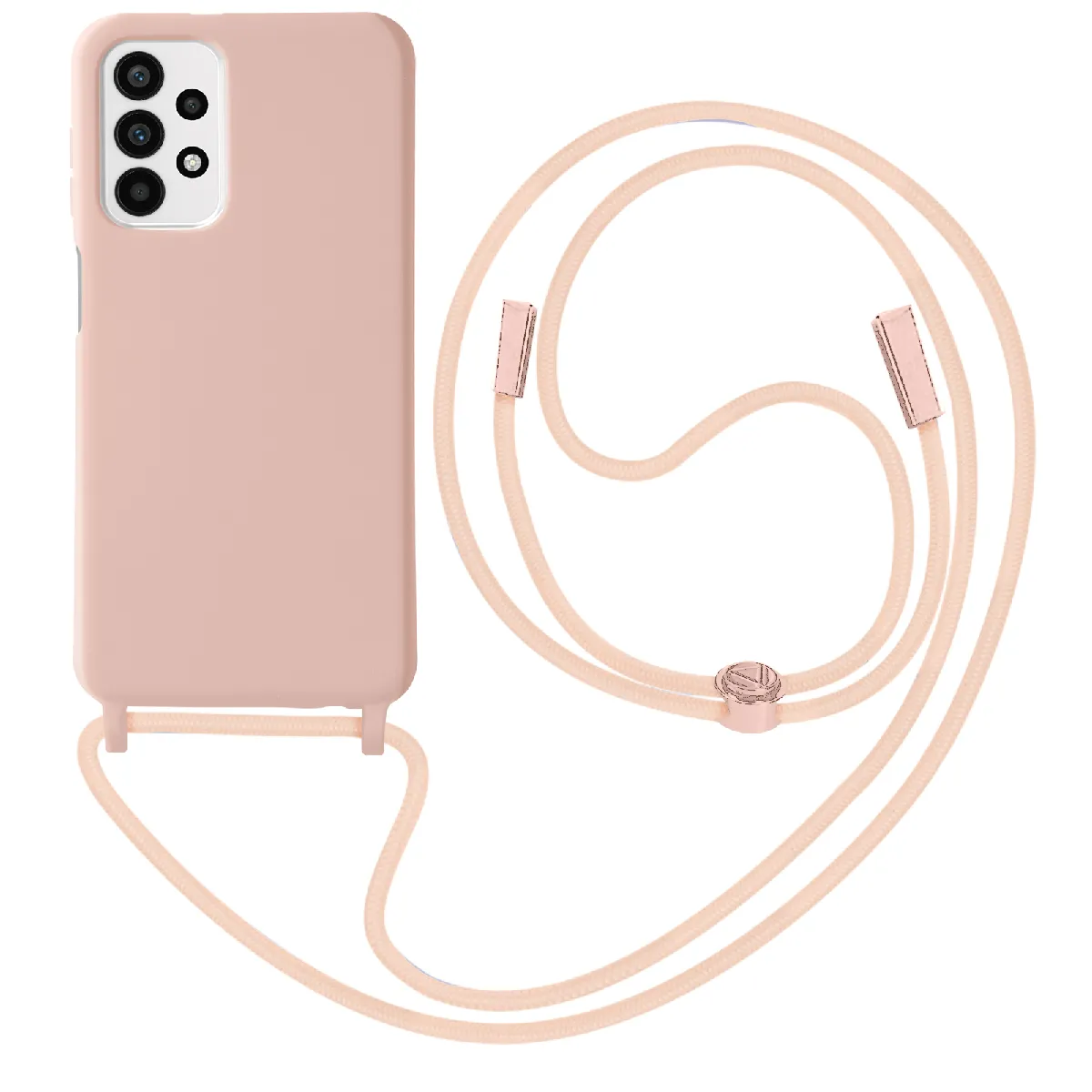 Avizar Rose/Clair Coque Cordon Pour Samsung Galaxy A23 5G Et M23 5G Lanière Tour Du Cou 80Cm