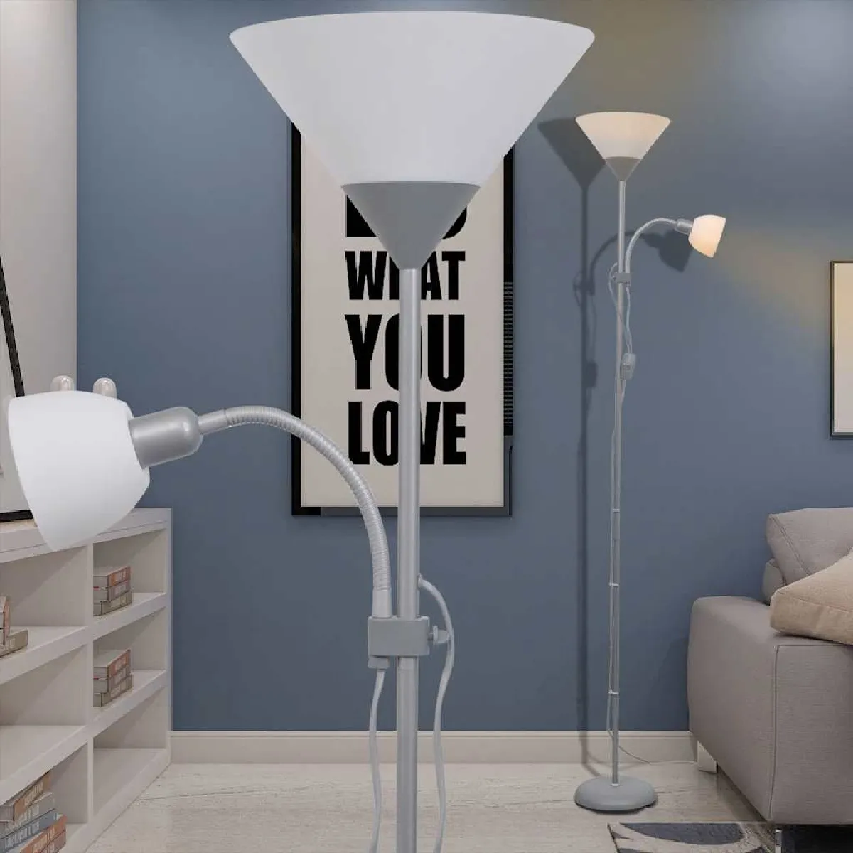 vidaXL Lampadaire Gris - Moderne