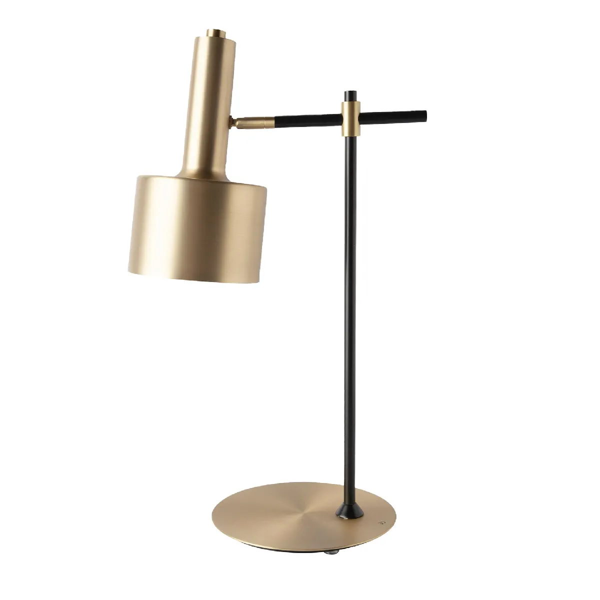 Lampe de bureau en aluminium doré et acier noir Lampe de bureau en aluminium doré et acier noir