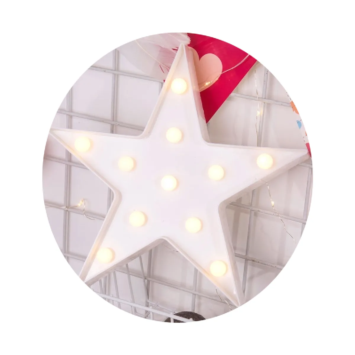 Yonis Lampe décorative LED pentagramme - Blanc