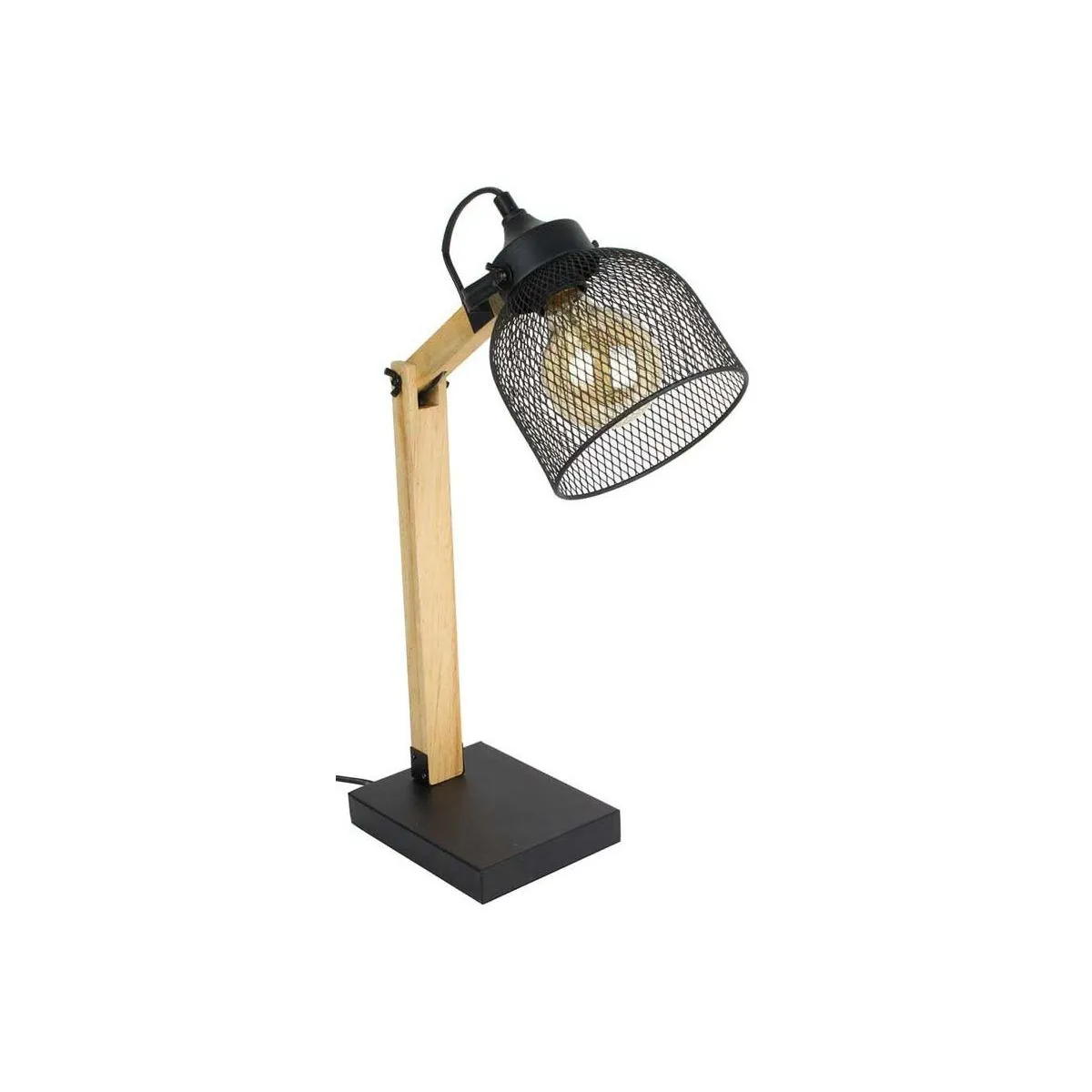 Home_deco_light Lampe de bureau métal et bois - Noir