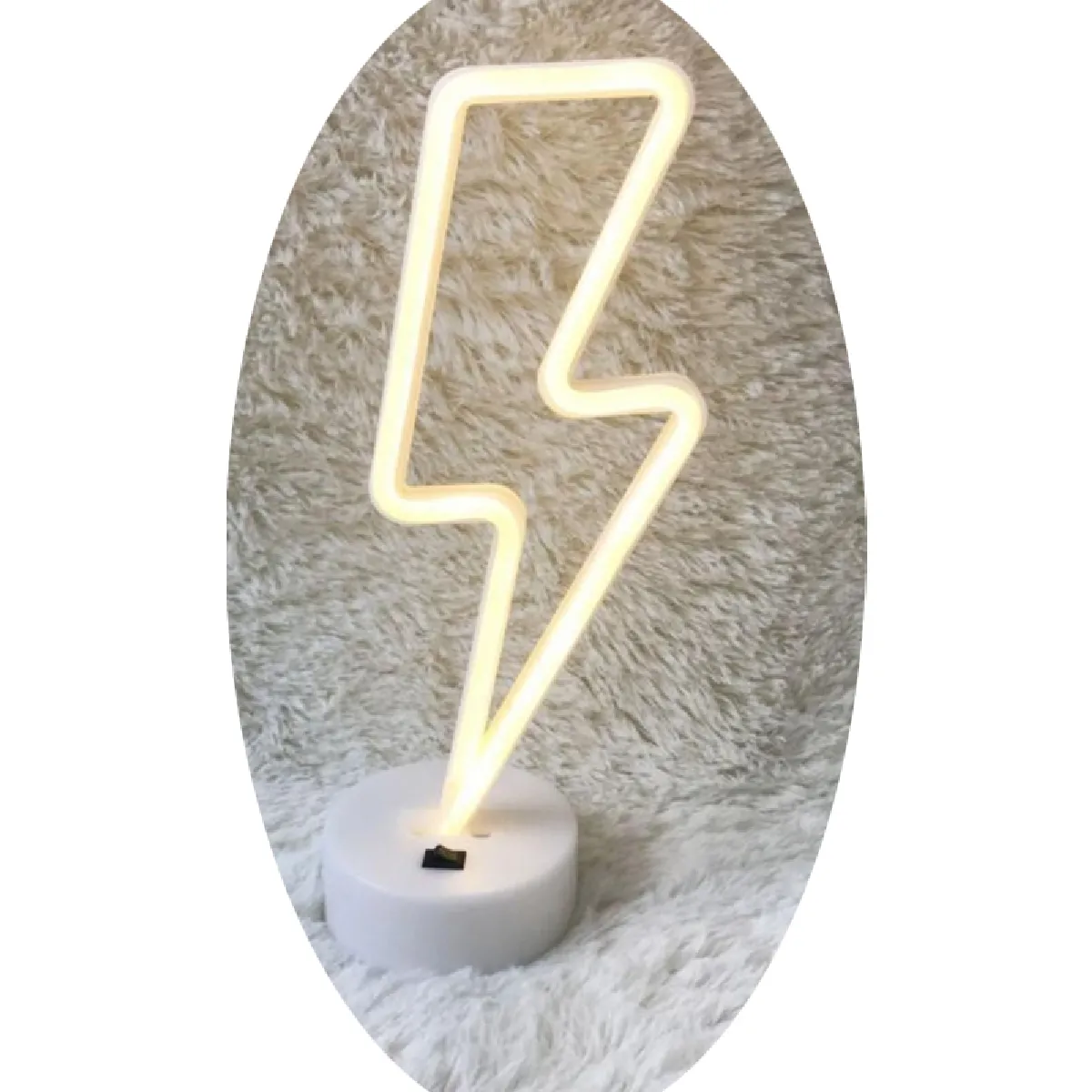 Yonis Lampe LED décorative néon tonnerre - Rose