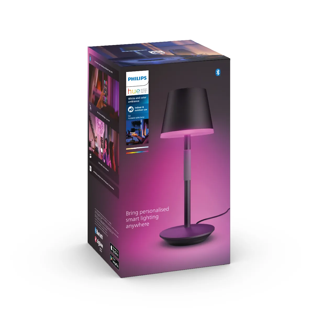 Philips Hue Go Lampe à poser portable - Noir Philips Hue Go Lampe à poser portable - Noir