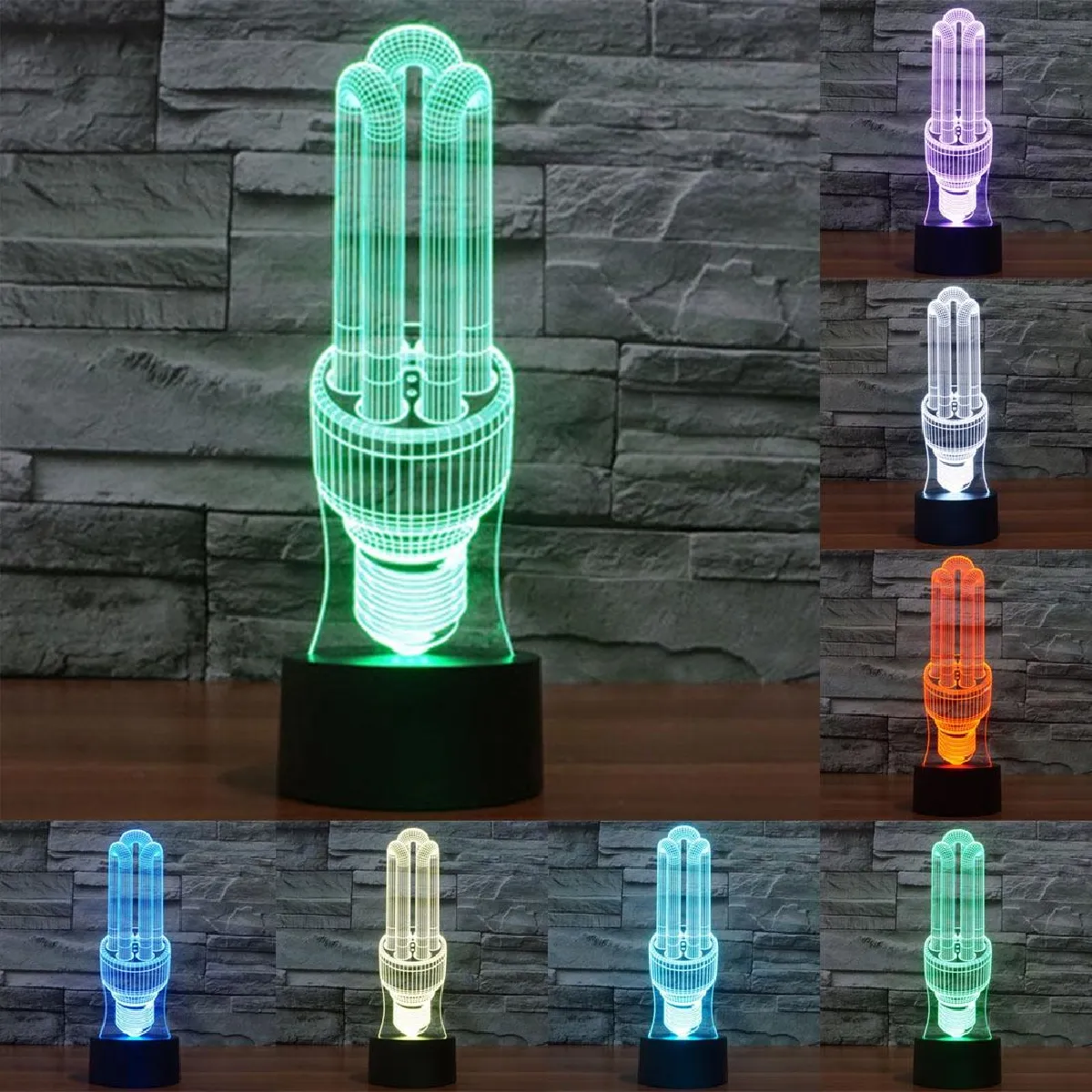 Yonis Lampe LED 3D tactile - Noir