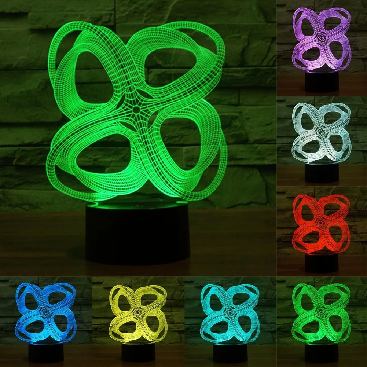 Yonis Lampe décorative 3D - 5 V - Noir