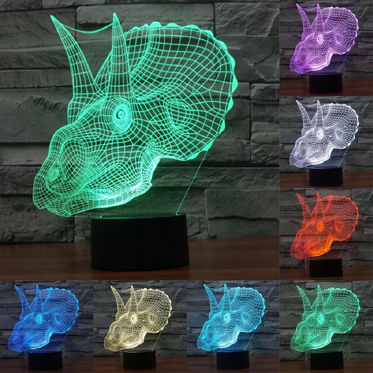 Yonis Lampe 3D dinosaure à couleurs changeantes