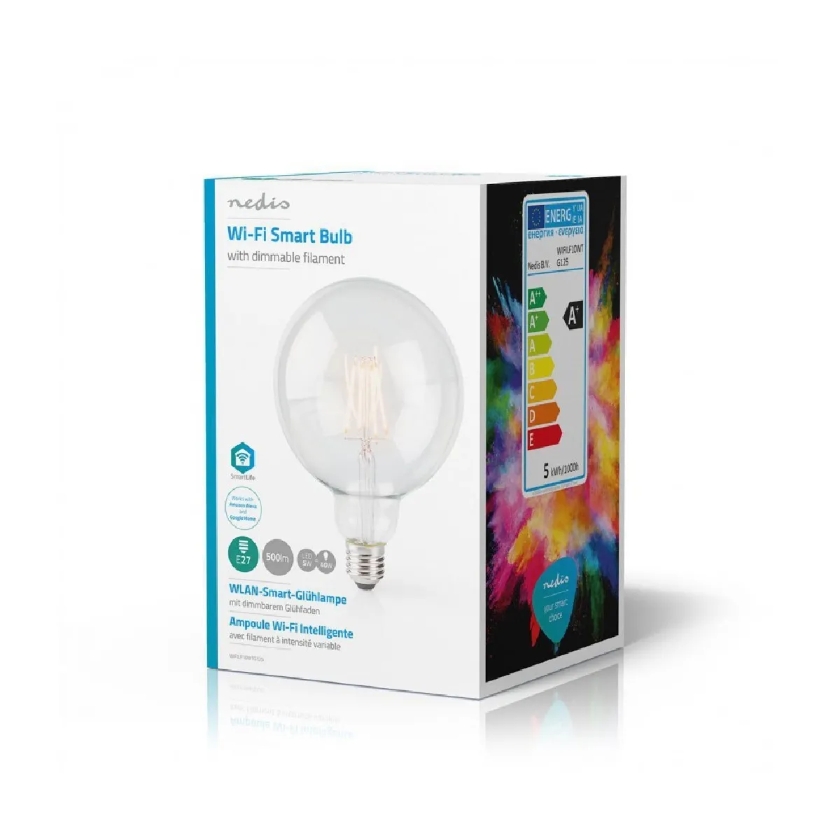 Nedis Wifi Smart Led Filament Glühlampe Wifilf10wtg125 E27 125 Mm 500 Lm - vue 5