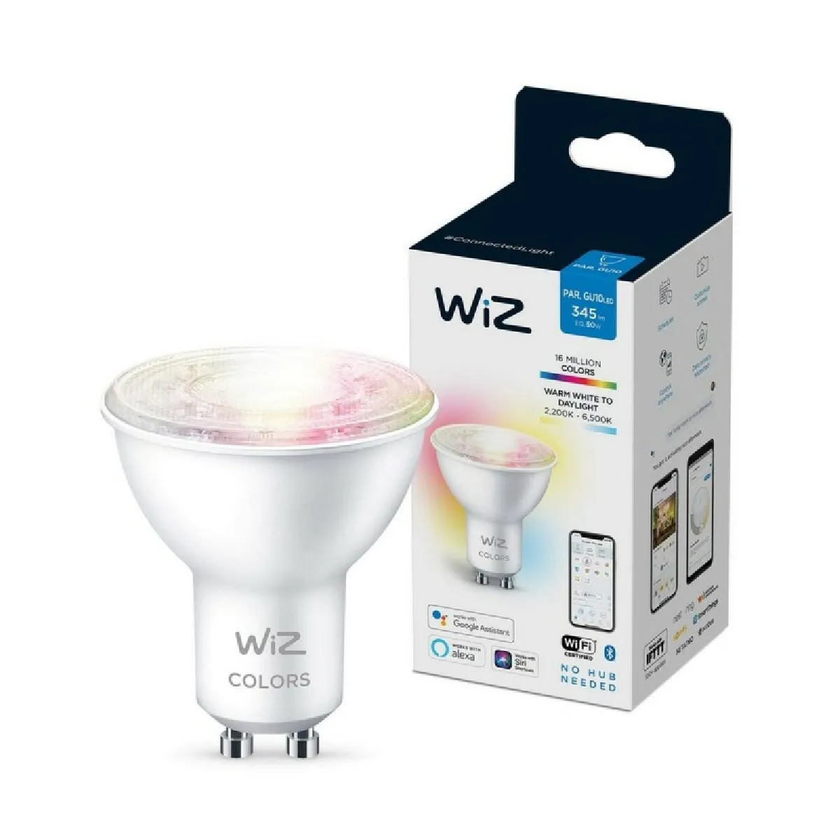 Wiz Blanc Ampoules Led Connectée Couleur Gu10 50W